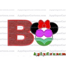 Mermaid Applique Embroidery Design With Alphabet B