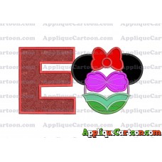 Mermaid Applique Embroidery Design With Alphabet E