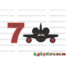 Mickey Airplane Disney Applique Design Birthday Number 7