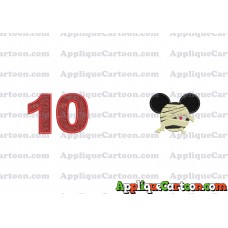 Mickey Ears 01 Applique Design Birthday Number 10
