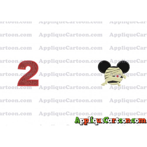 Mickey Ears 01 Applique Design Birthday Number 2