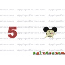 Mickey Ears 01 Applique Design Birthday Number 5