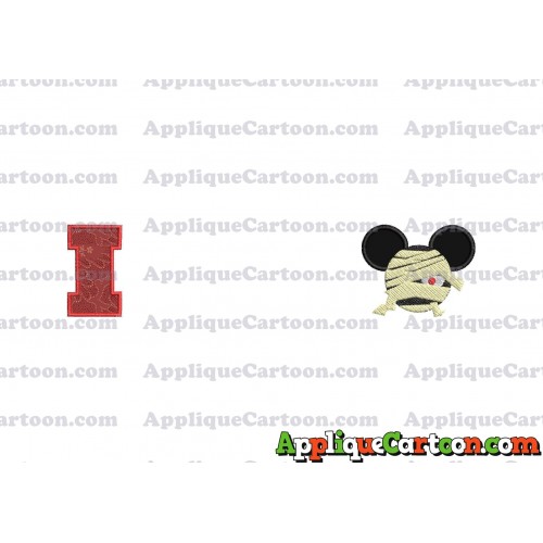 Mickey Ears 01 Applique Design With Alphabet I