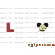 Mickey Ears 01 Applique Design With Alphabet L