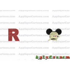 Mickey Ears 01 Applique Design With Alphabet R