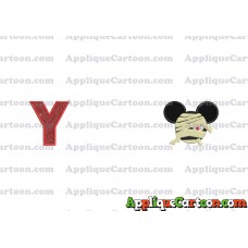 Mickey Ears 01 Applique Design With Alphabet Y