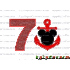 Mickey Mouse Anchor Applique Embroidery Design Birthday Number 7