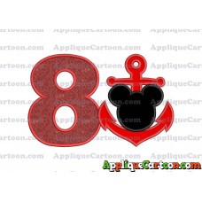Mickey Mouse Anchor Applique Embroidery Design Birthday Number 8
