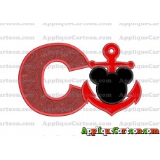 Mickey Mouse Anchor Applique Embroidery Design With Alphabet C