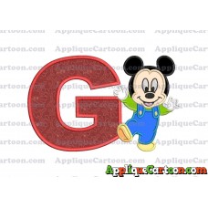 Mickey Mouse Baby Applique Embroidery Design With Alphabet G