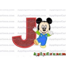 Mickey Mouse Baby Applique Embroidery Design With Alphabet J