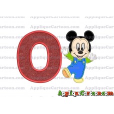 Mickey Mouse Baby Applique Embroidery Design With Alphabet O