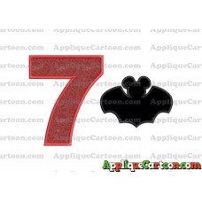 Mickey Mouse Bat Applique Embroidery Design Birthday Number 7