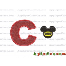 Mickey Mouse Batman Applique Design With Alphabet C