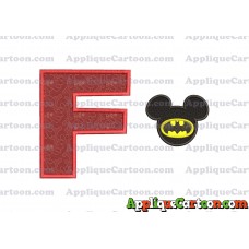 Mickey Mouse Batman Applique Design With Alphabet F