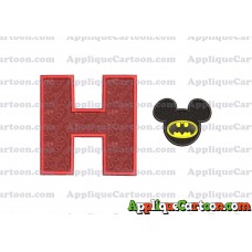 Mickey Mouse Batman Applique Design With Alphabet H