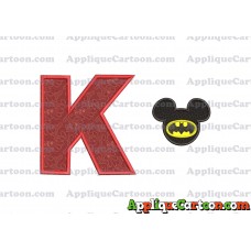 Mickey Mouse Batman Applique Design With Alphabet K