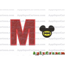 Mickey Mouse Batman Applique Design With Alphabet M