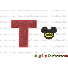 Mickey Mouse Batman Applique Design With Alphabet T