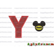 Mickey Mouse Batman Applique Design With Alphabet Y