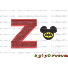 Mickey Mouse Batman Applique Design With Alphabet Z