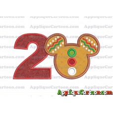 Mickey Mouse Christmas Applique Design Birthday Number 2