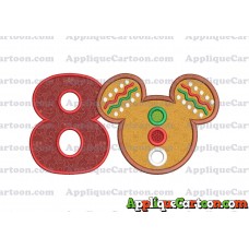 Mickey Mouse Christmas Applique Design Birthday Number 8