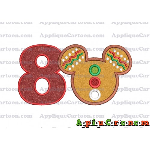 Mickey Mouse Christmas Applique Design Birthday Number 8