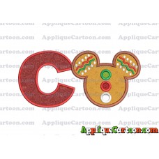 Mickey Mouse Christmas Applique Design With Alphabet C
