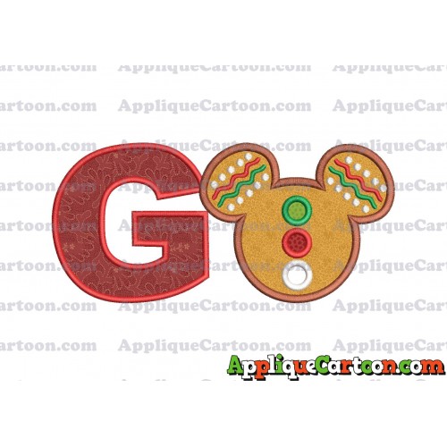 Mickey Mouse Christmas Applique Design With Alphabet G