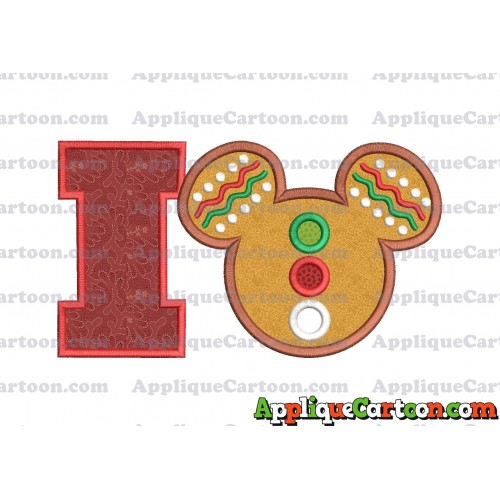 Mickey Mouse Christmas Applique Design With Alphabet I