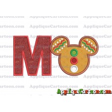 Mickey Mouse Christmas Applique Design With Alphabet M