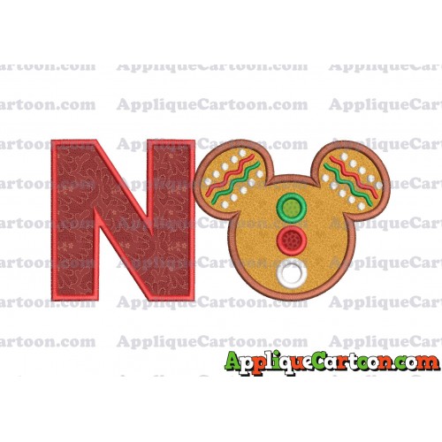 Mickey Mouse Christmas Applique Design With Alphabet N