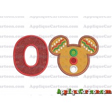 Mickey Mouse Christmas Applique Design With Alphabet O