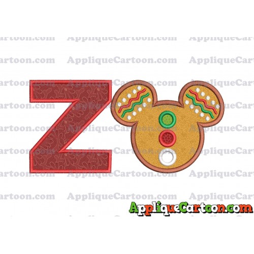 Mickey Mouse Christmas Applique Design With Alphabet Z