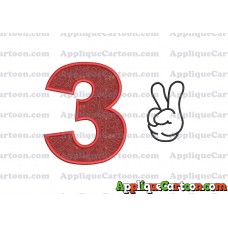 Mickey Mouse Disney Peace Sign Applique Design Birthday Number 3