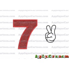 Mickey Mouse Disney Peace Sign Applique Design Birthday Number 7