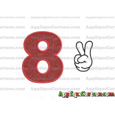Mickey Mouse Disney Peace Sign Applique Design Birthday Number 8