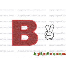 Mickey Mouse Disney Peace Sign Applique Design With Alphabet B