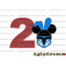Mickey Mouse Easter Bunny Applique Embroidery Design Birthday Number 2