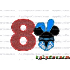 Mickey Mouse Easter Bunny Applique Embroidery Design Birthday Number 8