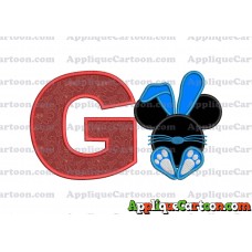 Mickey Mouse Easter Bunny Applique Embroidery Design With Alphabet G
