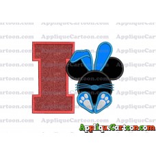Mickey Mouse Easter Bunny Applique Embroidery Design With Alphabet I