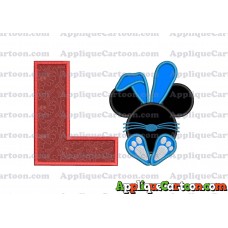 Mickey Mouse Easter Bunny Applique Embroidery Design With Alphabet L