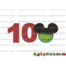 Mickey Mouse Frankenstein Applique Design Birthday Number 10