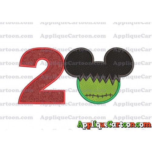 Mickey Mouse Frankenstein Applique Design Birthday Number 2