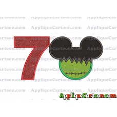 Mickey Mouse Frankenstein Applique Design Birthday Number 7