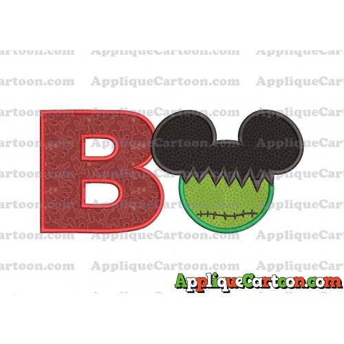 Mickey Mouse Frankenstein Applique Design With Alphabet B