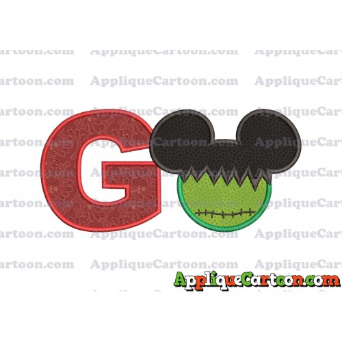 Mickey Mouse Frankenstein Applique Design With Alphabet G