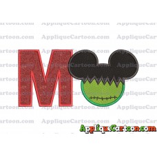 Mickey Mouse Frankenstein Applique Design With Alphabet M